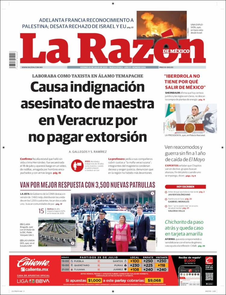 Portada de La Razón (México)