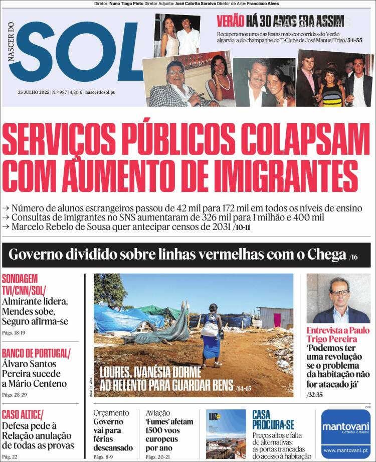 Portada de Jornal Sol (Portugal)