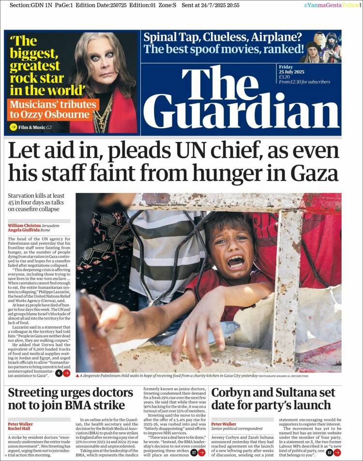Portada de The Guardian (United Kingdom)