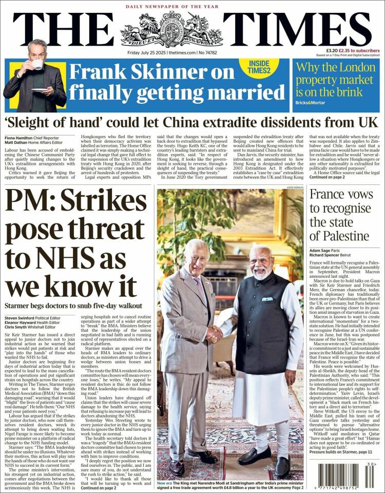 Portada de The Times (United Kingdom)