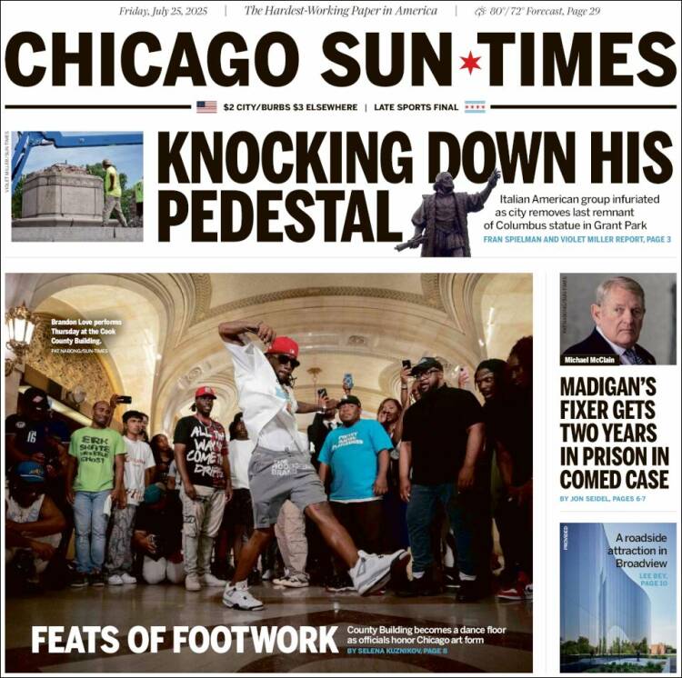 Portada de Chicago Sun-Times (USA)