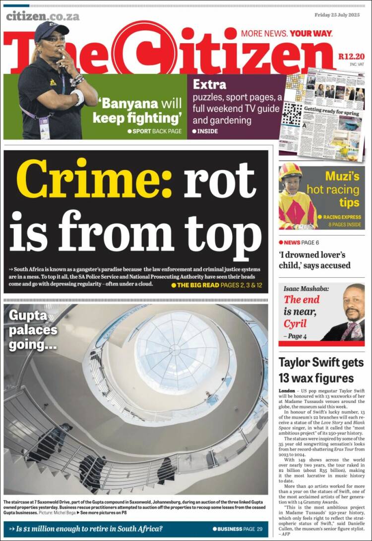 Portada de The Citizen (Sudáfrica)