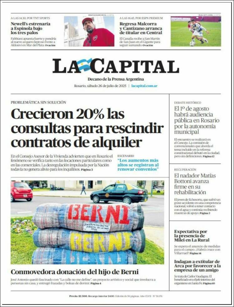 Portada de La Capital - Rosario (Argentina)