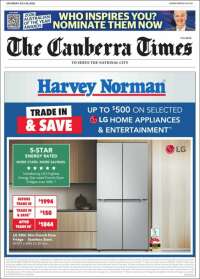 Portada de The Canberra Times (Australia)