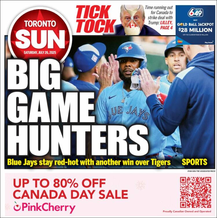 Portada de The Toronto Sun (Canadá)