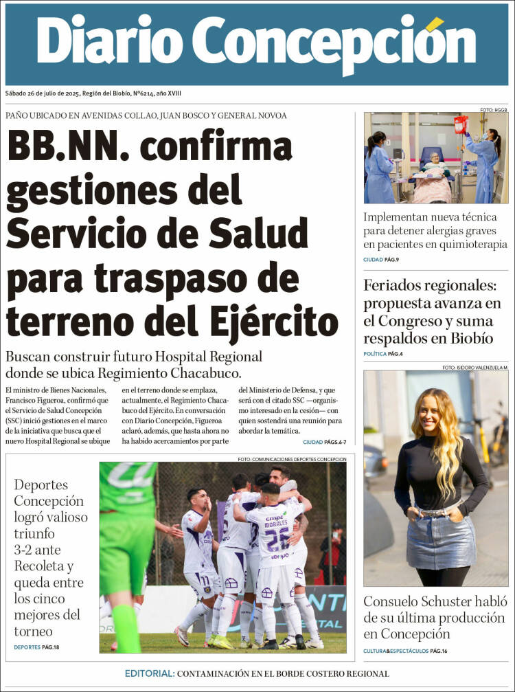 Portada de Diario de Concepción (Chile)