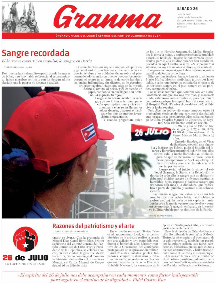 Portada de Granma (Cuba)