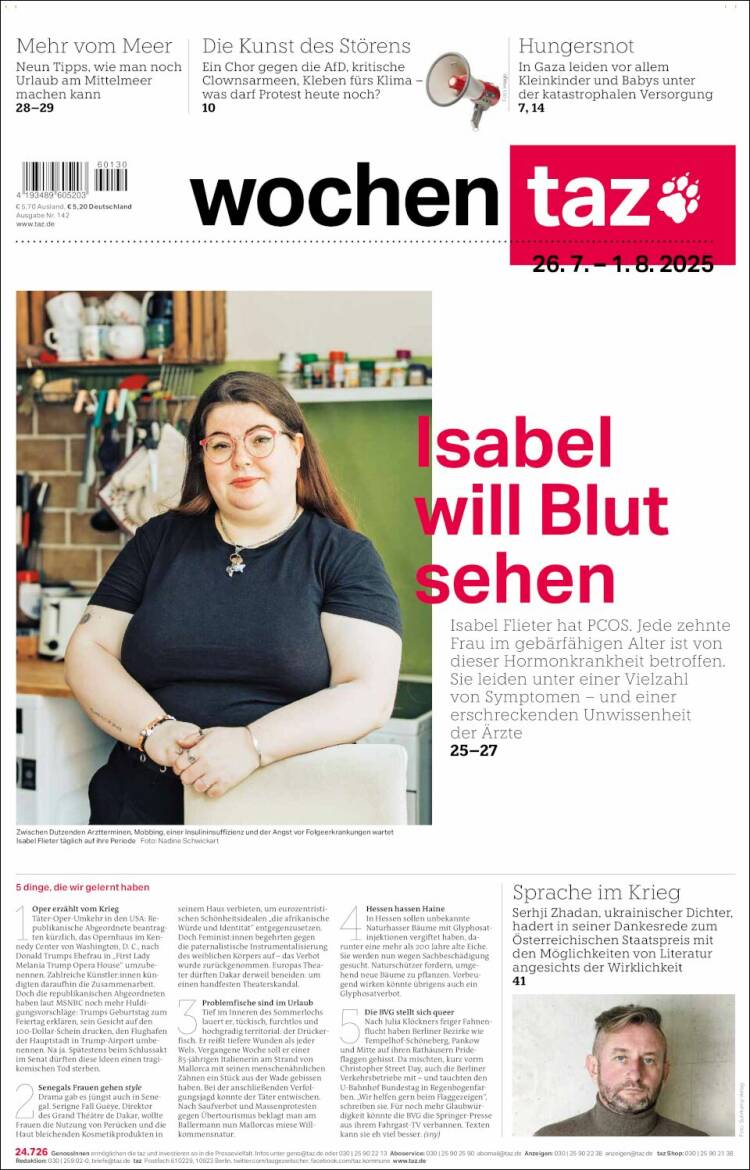 Portada de Die Tageszeitung (Germany)