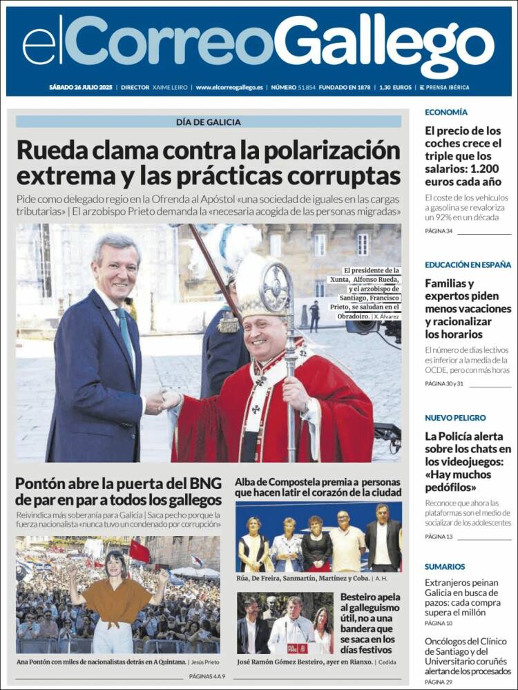 Portada de El Correo Gallego (Spain)