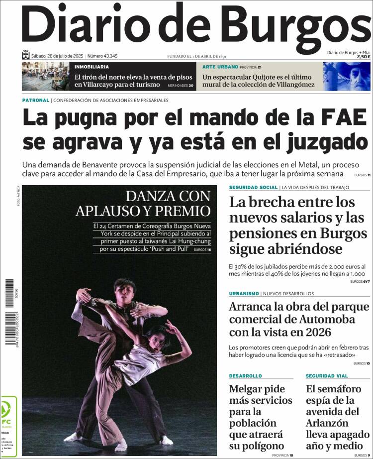 Portada de Diario de Burgos (Spain)