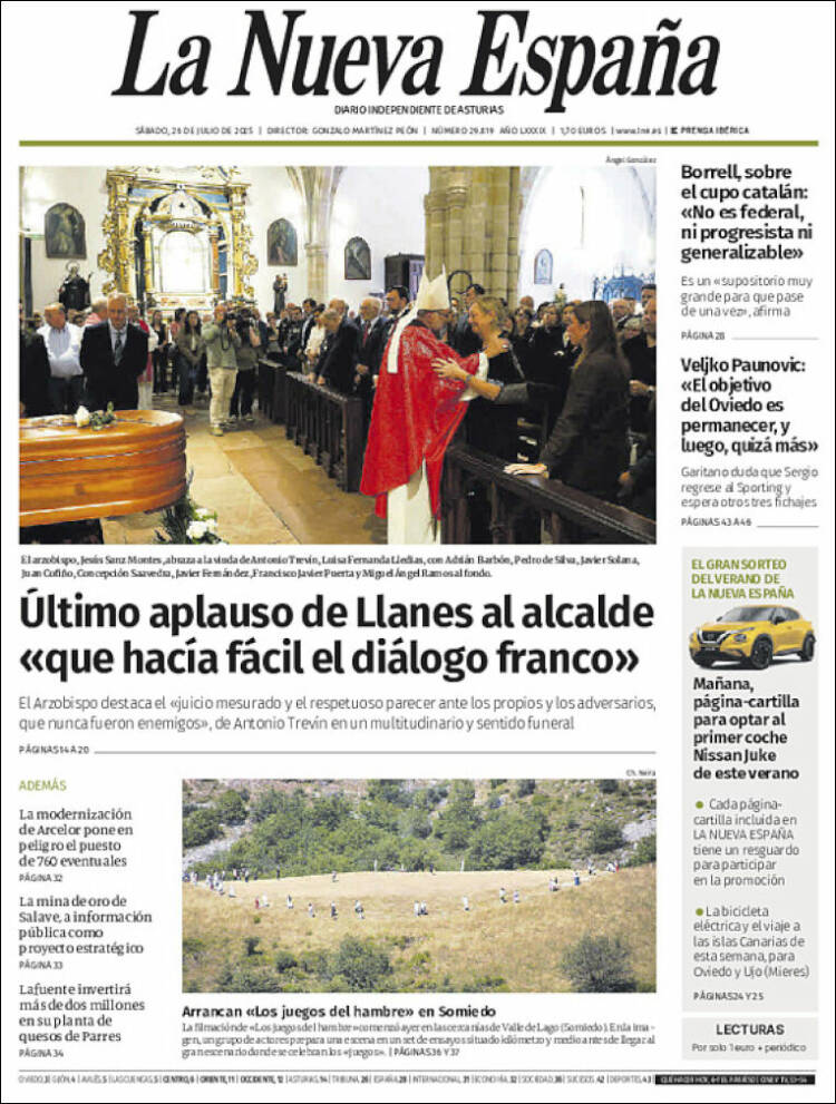 Portada de La Nueva España (Spain)