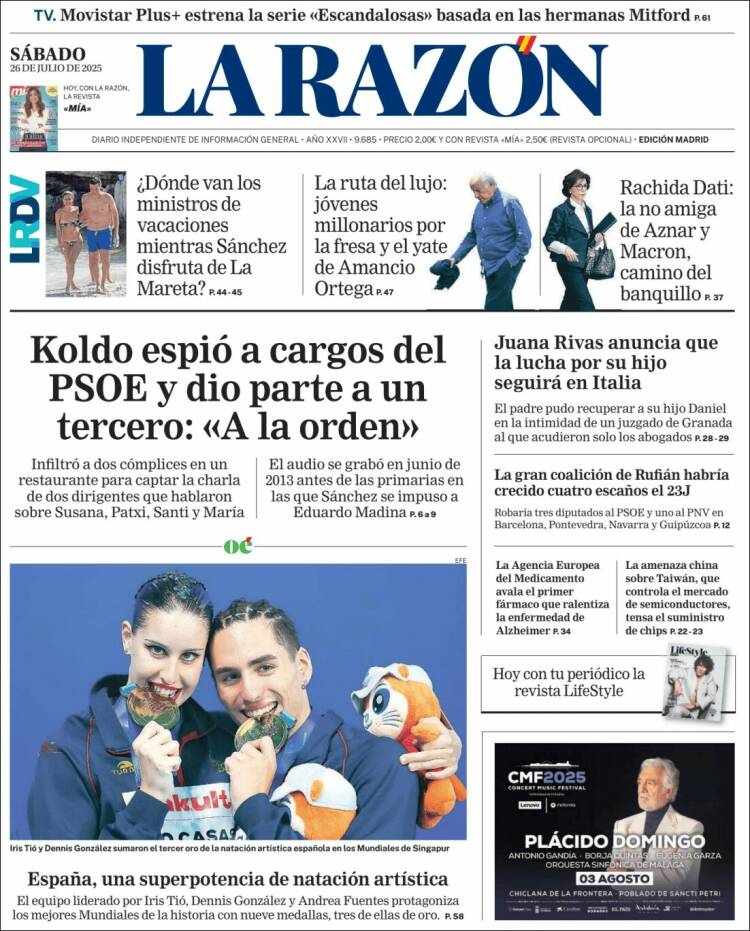 Portada de La Razón (Spain)
