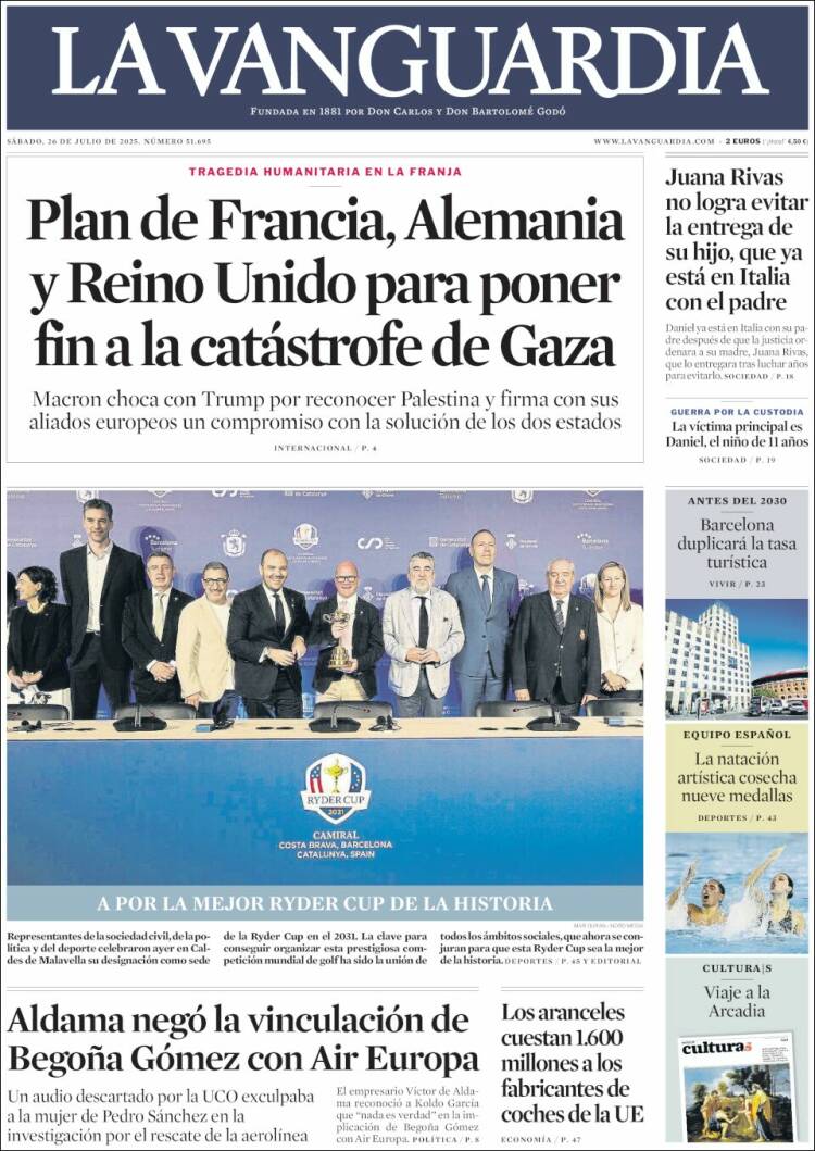 Portada de La Vanguardia (Spain)