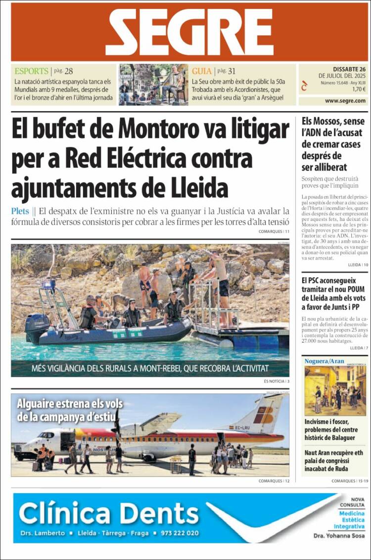 Portada de Segre (Spain)