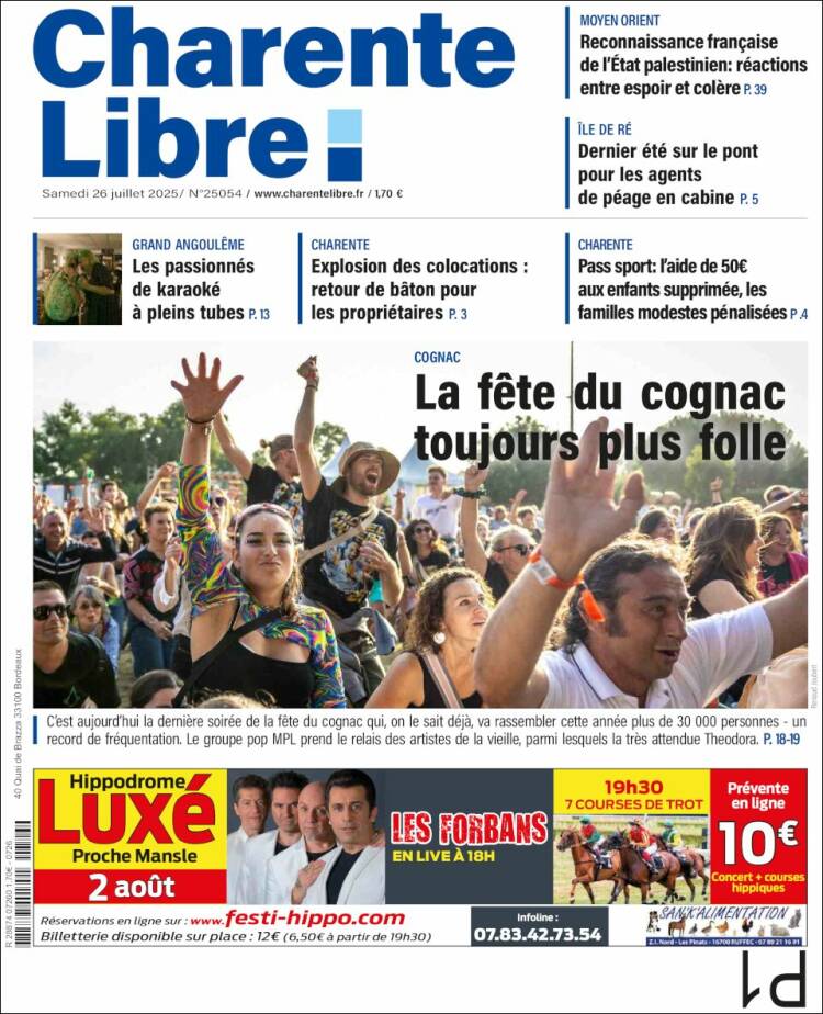 Portada de Charente Libre (France)