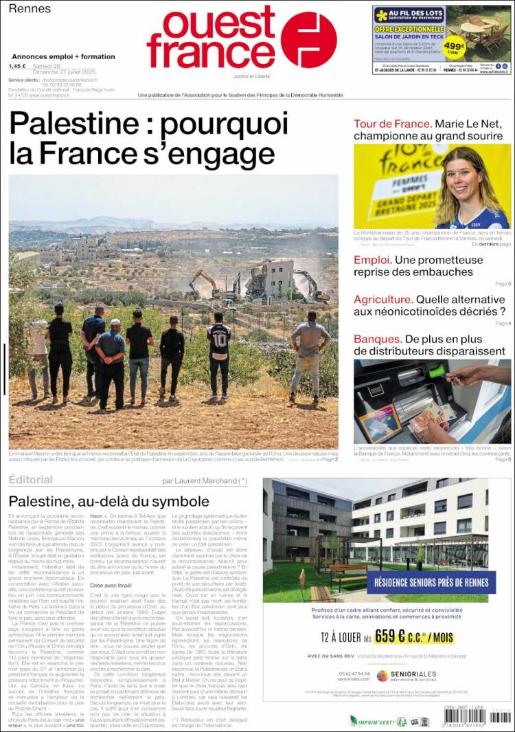 Portada de Ouest France (France)
