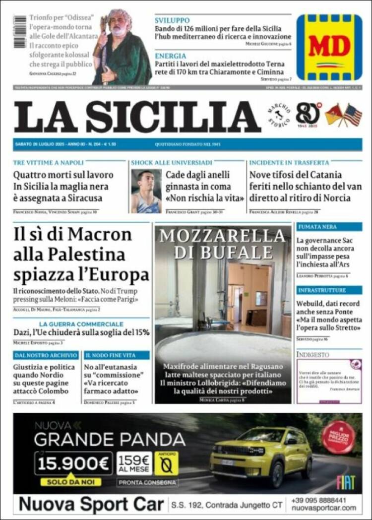 Portada de La Sicilia (Italy)