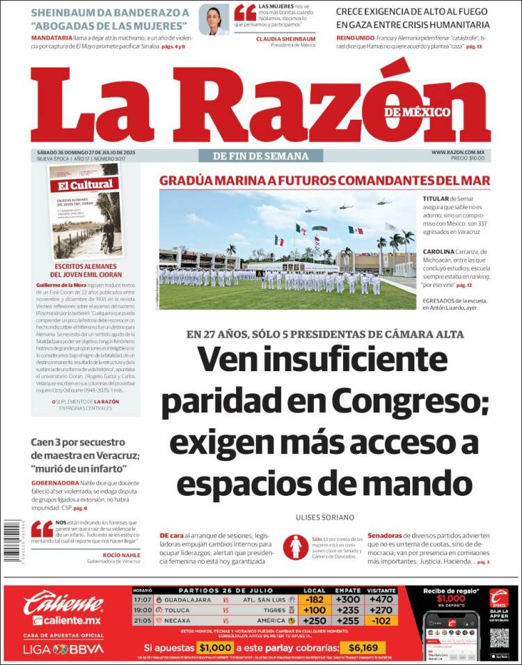 Portada de La Razón (Mexico)