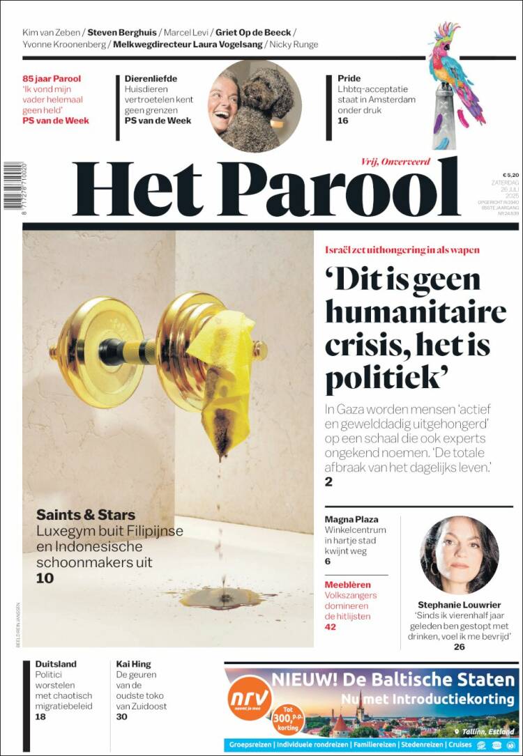 Portada de Het Parool (Pa&iacute;ses Bajos)