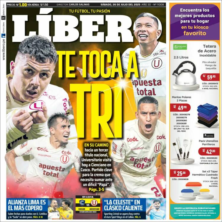 Portada de Líbero (Perú)