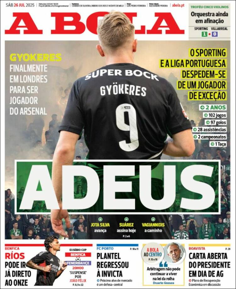 Portada de A Bola (Portugal)