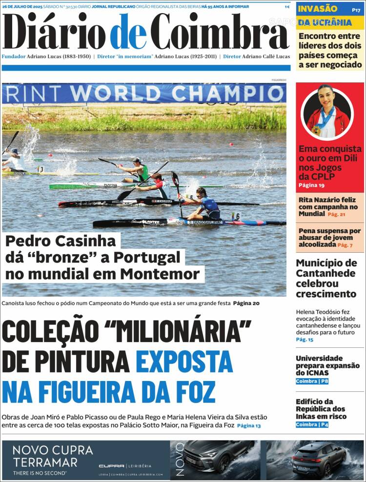 Portada de Diário de Coimbra (Portugal)
