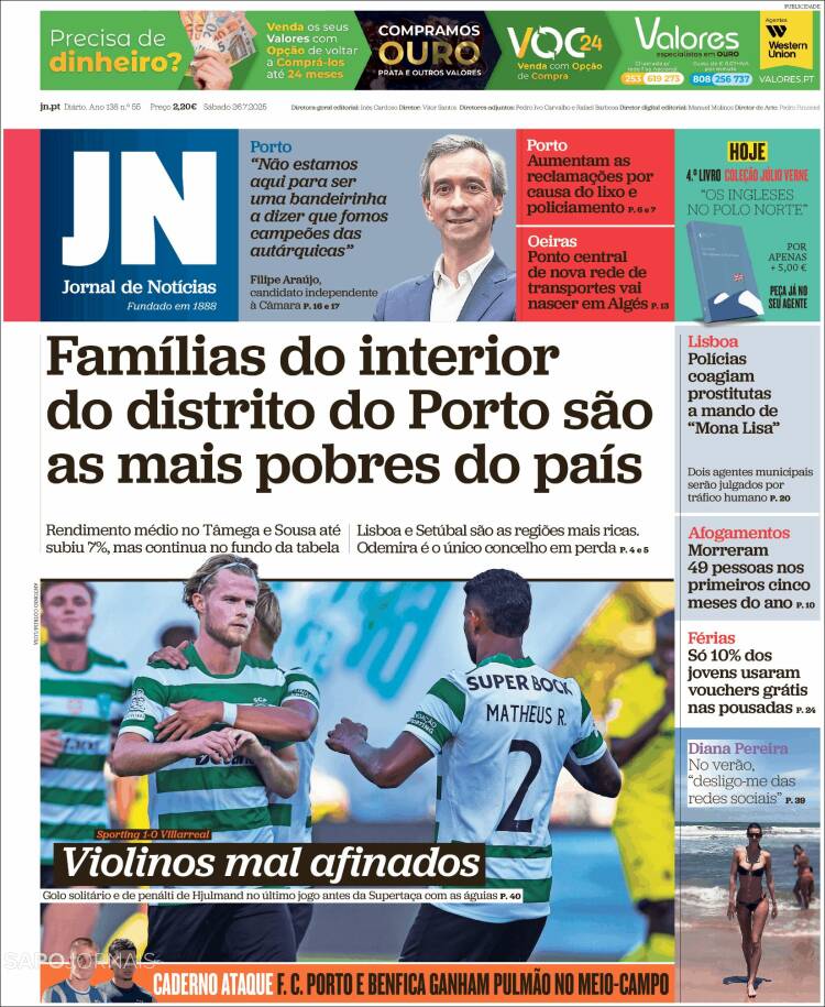 Portada de Jornal de Notícias (Portugal)