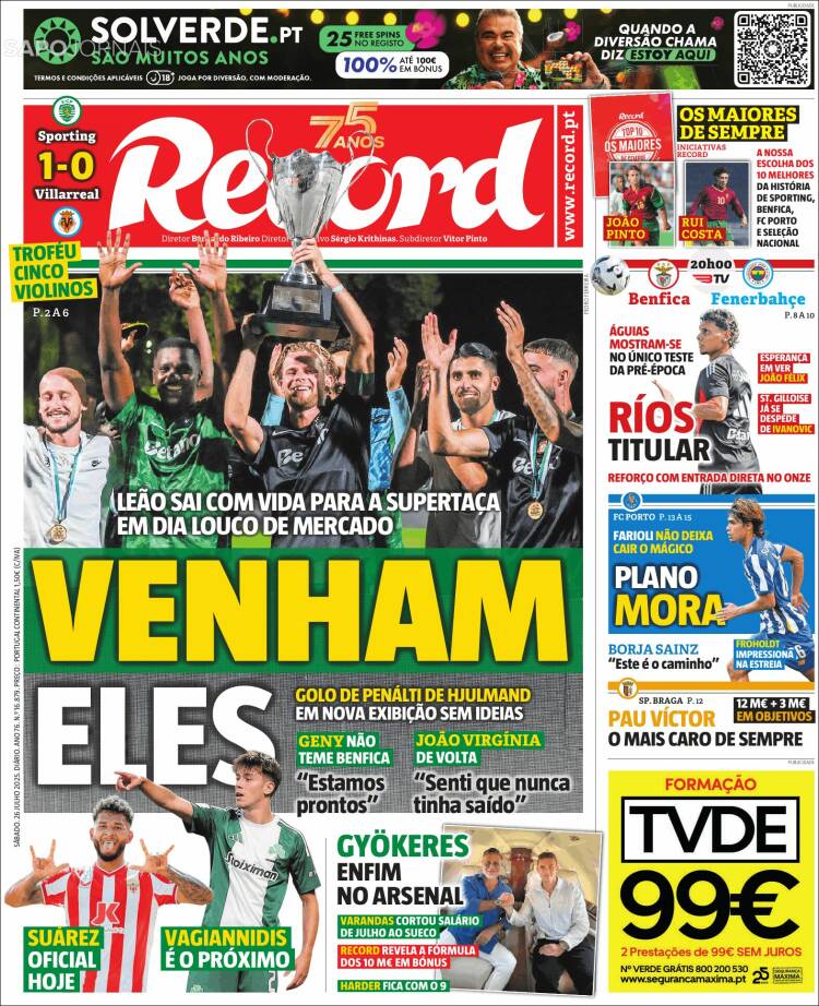 Portada de Record (Portugal)