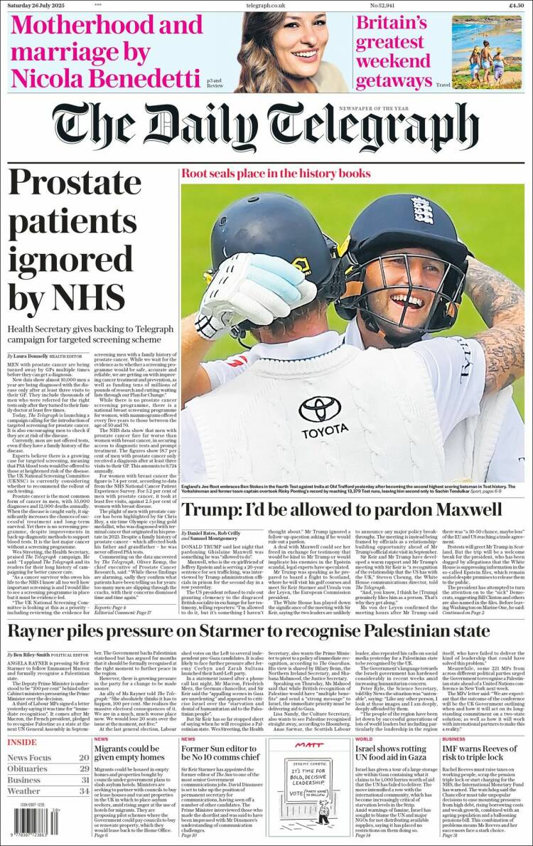 Portada de Daily Telegraph (United Kingdom)