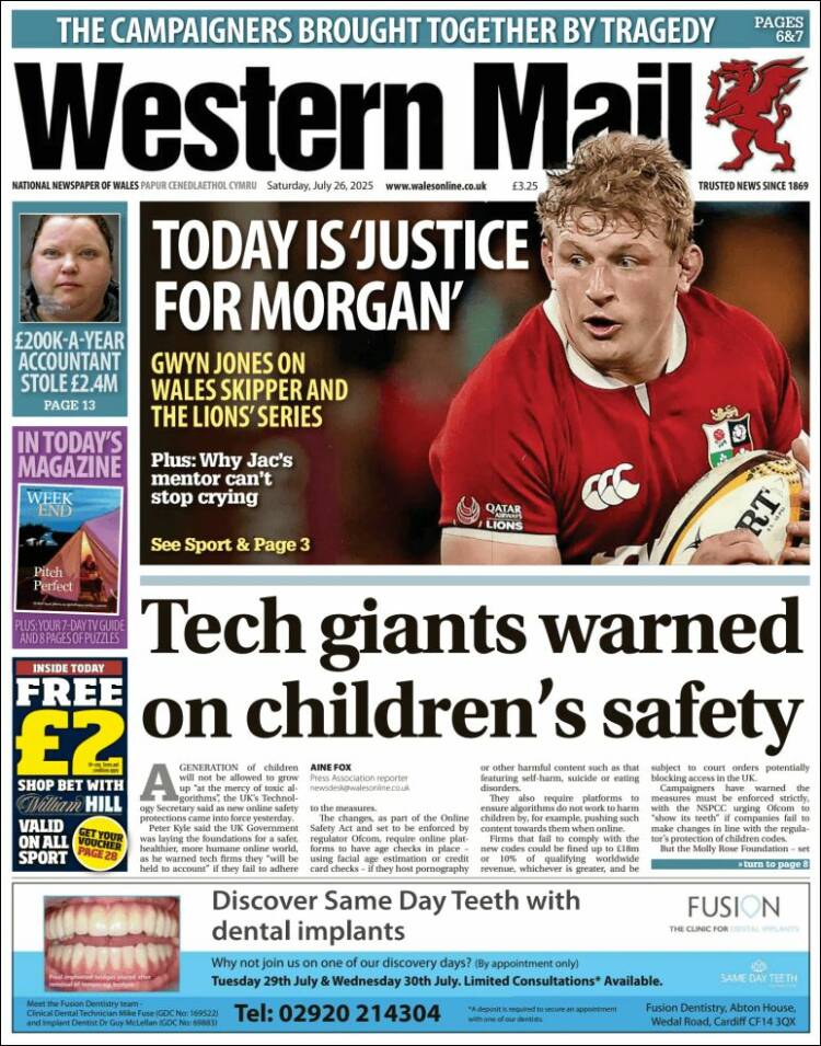 Portada de Western Mail (United Kingdom)