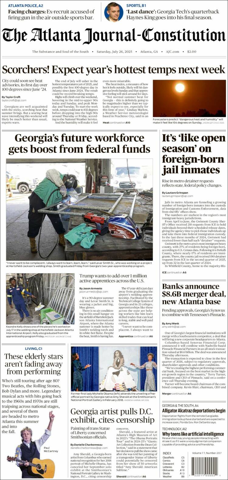 Portada de The Atlanta Journal-Constitution (USA)