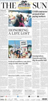 Portada de The Baltimore Sun (USA)