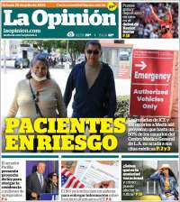 Portada de La Opinión (USA)