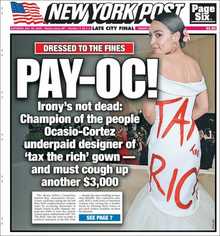 Portada de New York Post (USA)