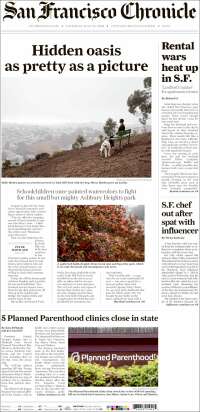 Portada de San Francisco Chronicle (USA)