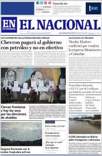 Portada de El Nacional (Venezuela)
