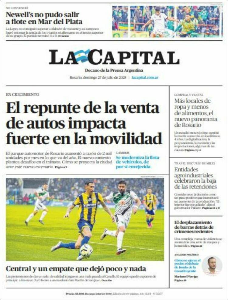 Portada de La Capital - Rosario (Argentina)