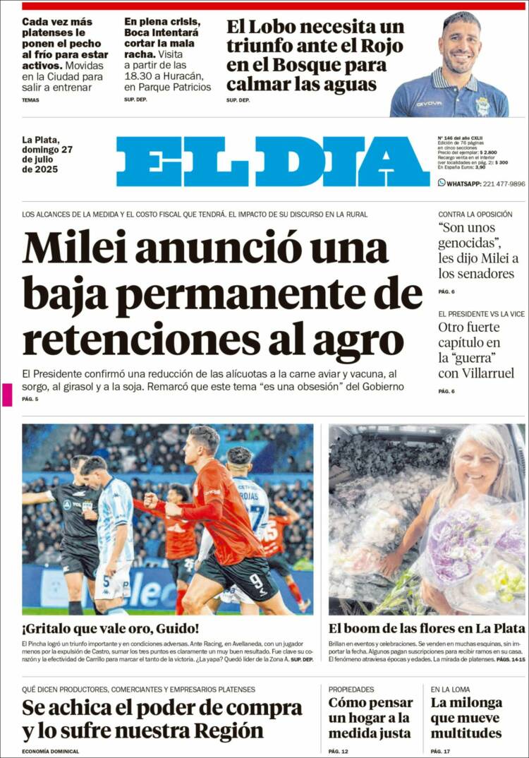 Portada de El Día de la Plata (Argentina)