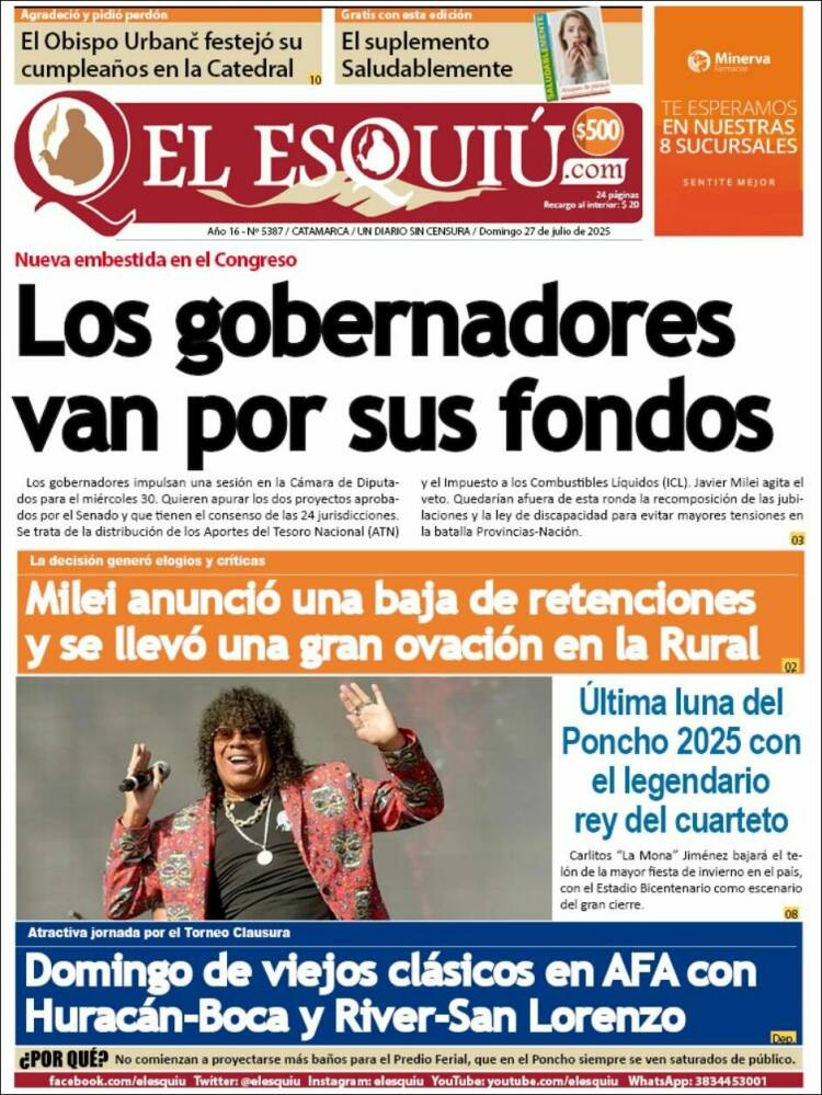 Portada de El Esquiu (Argentina)