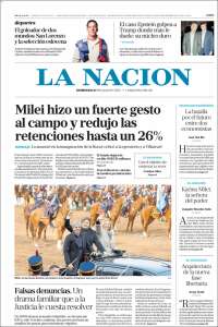 Portada de La Nación (Argentina)