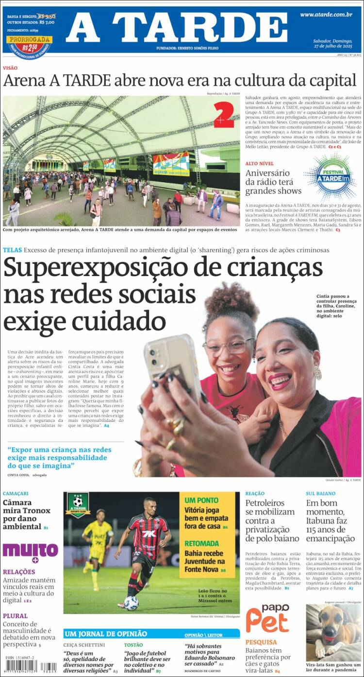 Portada de Diário A Tarde (Brasil)