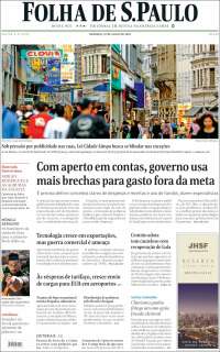 Portada de Folha de São Paulo (Brasil)