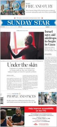 Portada de The Toronto Star (Canadá)