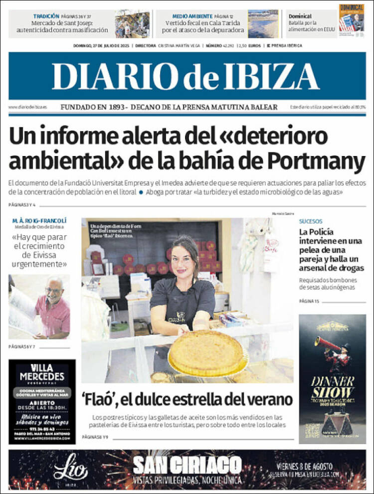 Portada de Diario de Ibiza (Espagne)