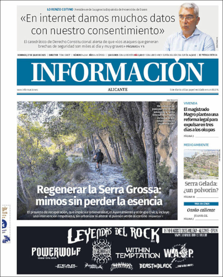 Portada de Diario Información (España)