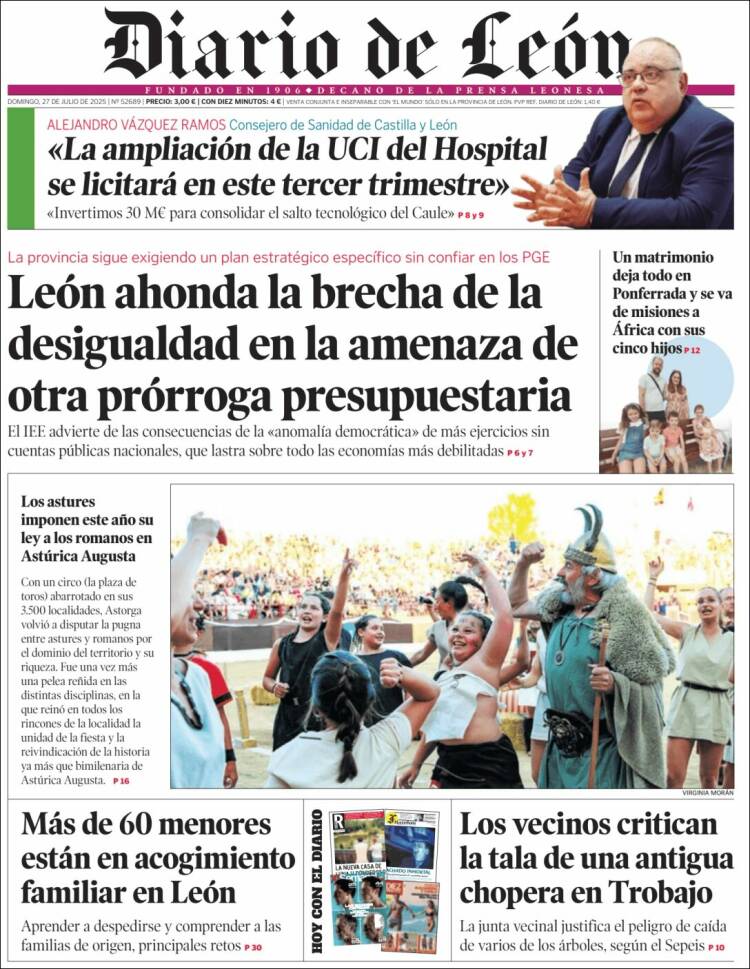 Portada de Diario de León (Espagne)