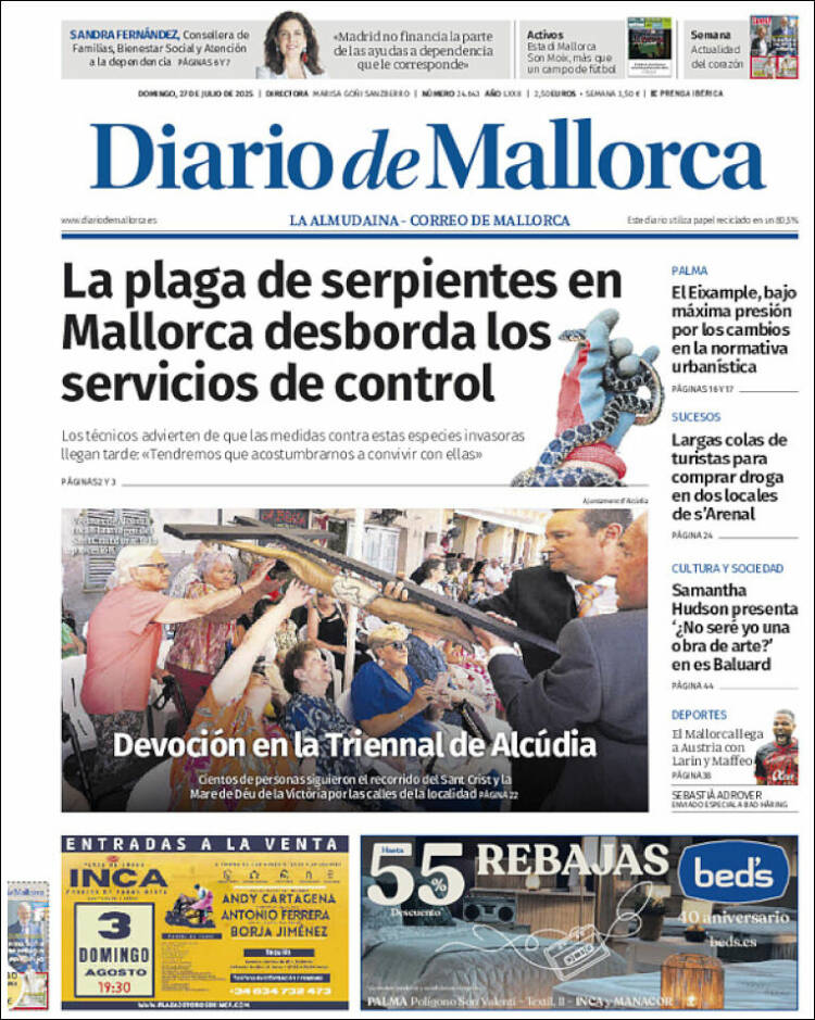 Portada de Diario de Mallorca (Spain)