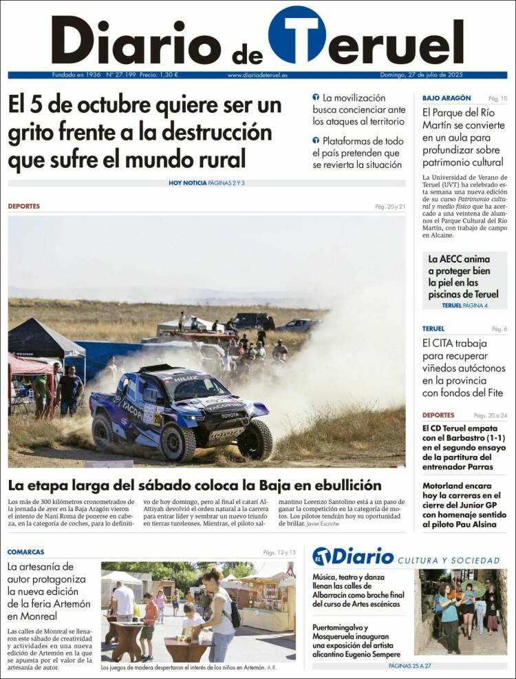Portada de Diario de Teruel (España)
