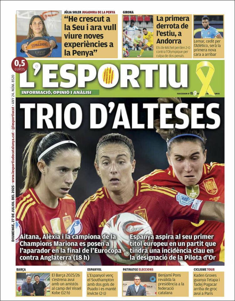 Portada de L'Esportiu (Espagne)