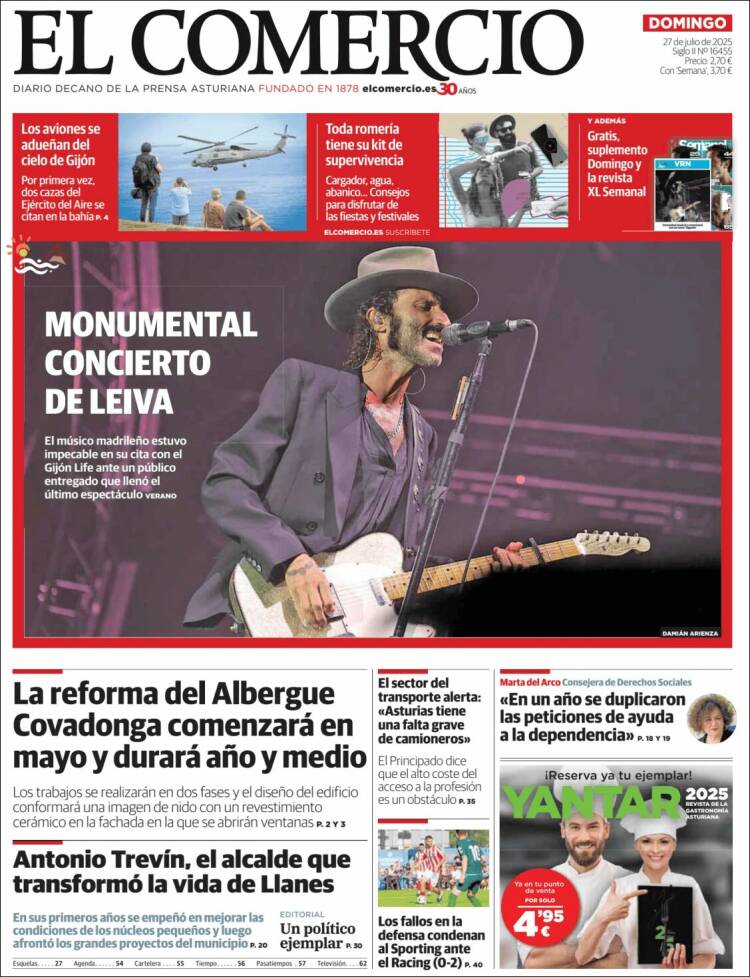 Portada de El Comercio - Gijón (Spain)
